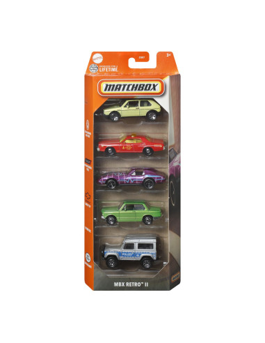 MTC1817_JBX26,Matchbox Set 5 Masinute Metalice Mbx Retro Ii Scara 1:64