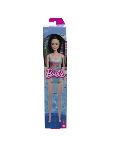 MTDWJ99_HXX51,Papusa Barbie Bruneta Cu Costum De Baie Albastru