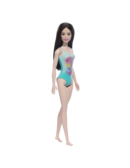 MTDWJ99_HXX51,Papusa Barbie Bruneta Cu Costum De Baie Albastru