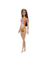 MTDWJ99_HXX50,Papusa Barbie Bruneta Cu Costum De Baie Inflorat