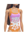 MTDWJ99_HXX50,Papusa Barbie Bruneta Cu Costum De Baie Inflorat
