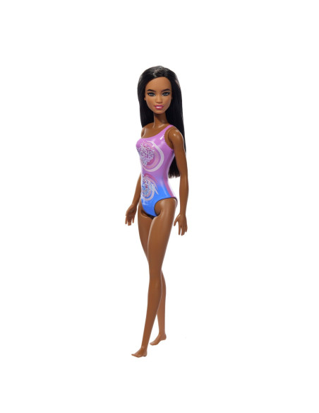 MTDWJ99_HXX49,Papusa Barbie Bruneta Cu Costum De Baie In Doua Culori