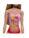 MTDWJ99_HXX48,Papusa Barbie Blonda Cu Costum De Baie Roz La Piscina
