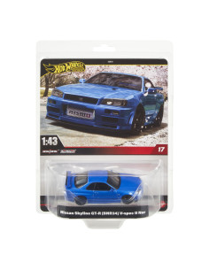 MTHMD41_JCP61,Hot Wheels Premium Real Riders Masinuta Metalica Nissan Skyline Gt-r Bnr34 V-spec Ii Nur Scara 1:43