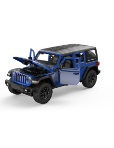Ras64621_Albastru,Masinuta Metalica Jeep Wrangler Rubicon 4xe Albastru Cu Scara 1 La 32