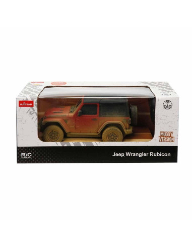 Ras79500_Muddy,Masina Cu Telecomanda Jeep Wrangler Muddy Rosu Cu Scara 1 La 24