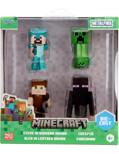 VV-253262004,Jada Minecraft Set 4 Figurine Metalice 6.5cm