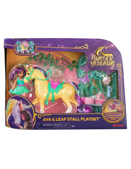 VV-6072051,Unicorn Academy Set Papusa Ava Si Unicornul Leaf Cu Accesorii