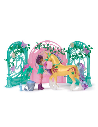 VV-6072051,Unicorn Academy Set Papusa Ava Si Unicornul Leaf Cu Accesorii