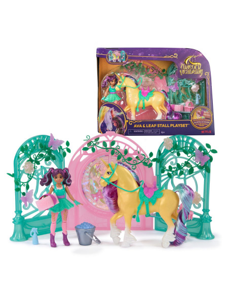 VV-6072051,Unicorn Academy Set Papusa Ava Si Unicornul Leaf Cu Accesorii