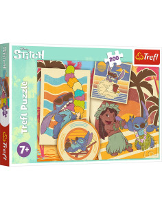 VV-13304,Puzzle Trefl 200 Stitch La Plaja Cu Lilo Si Stitch