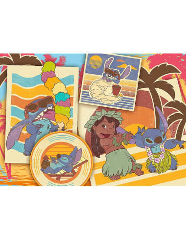 VV-13304,Puzzle Trefl 200 Stitch La Plaja Cu Lilo Si Stitch