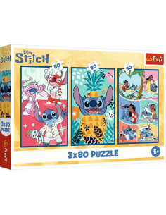 VV-34885,Puzzle Trefl 3x800 Stitch Lumea Lui Stitch