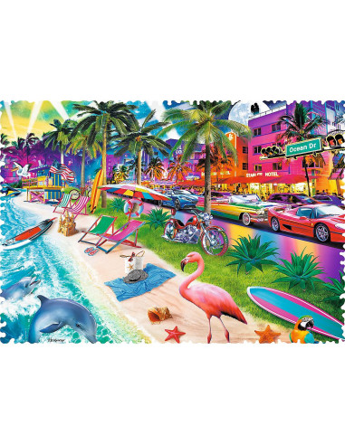 VV-11132,Puzzle Trefl 600 Forme Ciudate Miami Beach