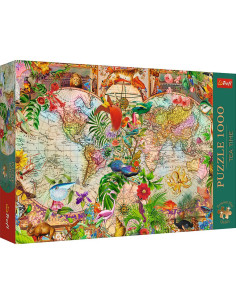 VV-12077,Puzzle Trefl 1000 Premium Plus Tea Time Harta Antica A Lumii