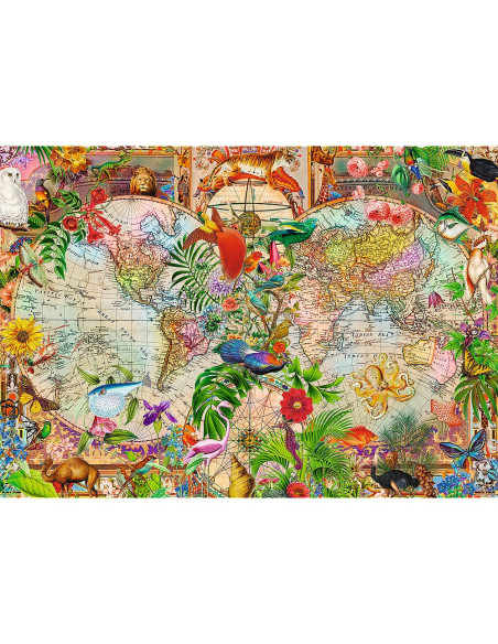 VV-12077,Puzzle Trefl 1000 Premium Plus Tea Time Harta Antica A Lumii