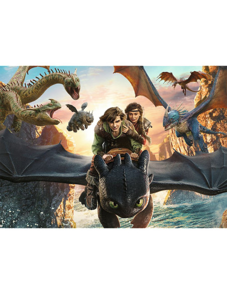VV-13348,Puzzle Trefl 200 Cum Sa Iti Dresezi Dragonul Toothless Si Prietenii