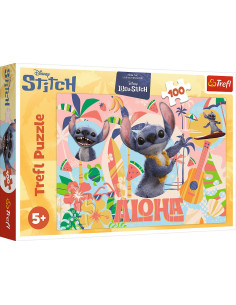 VV-16495,Puzzle Trefl 100 Disney Stitch Si Prietenii In Actiune