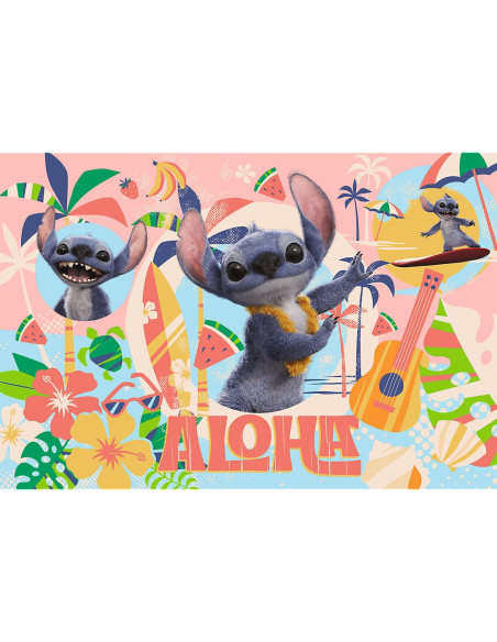 VV-16495,Puzzle Trefl 100 Disney Stitch Si Prietenii In Actiune