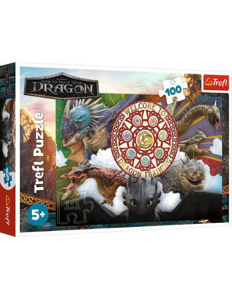 VV-16524,Puzzle Trefl 100 Cum Sa Iti Dresezi Dragonul Dragoni In Actiune