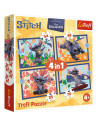 VV-34666,Puzzle 4in1 Disney Lilo Si Stitch Vacanta In Hawaii