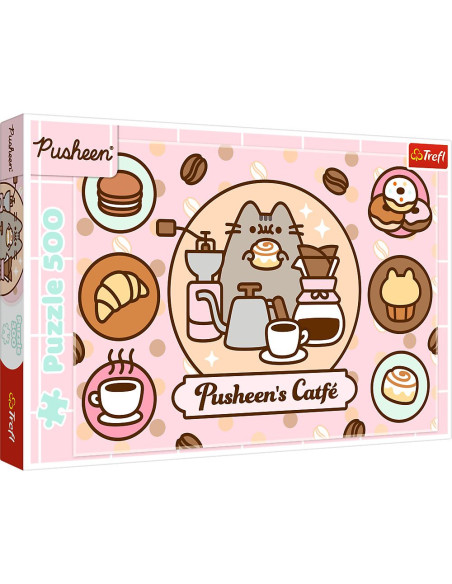 VV-37528,Puzzle Trefl 500 Pusheen La Cafenea