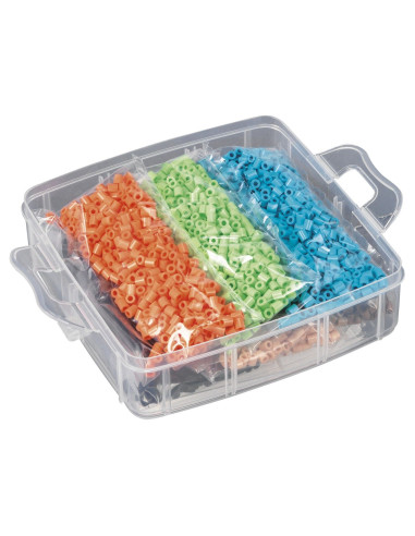 Ha6701,Margele HAMA MIDI 6000 buc in cutie de depozitare MIC cu 3 plansete