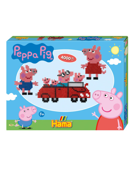 Ha7952,Peppa Pig, 4000 margele Hama midi si 2 plansete Patrat in cutie
