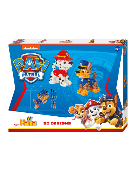 Ha7920,Patrula catelusilor 3D, Paw Patrol, 4000 margele Hama midi si o planseta hexagon in cutie cadou
