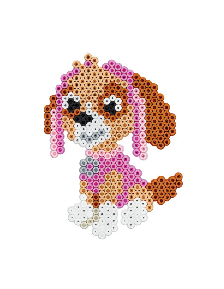 Ha7966,Patrula catelusilor, Paw Patrol, 2000 de margele Hama midi si o planseta hexagon in cutie cu agatator