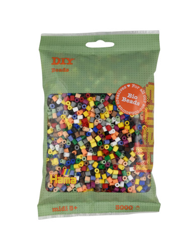 Ha191-199,Margele de calcat Hama midi bio, mix 199, 3000 buc in pungulita