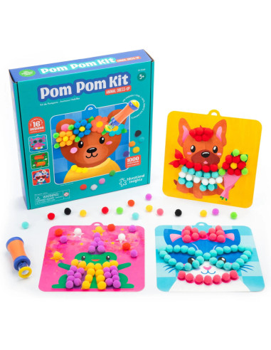Set creativ cu pompoane - Imbraca animalutele