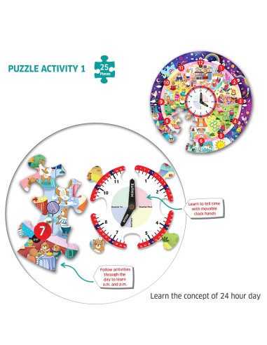 CCPPL092A,Puzzle - Ursuletul invata ceasul