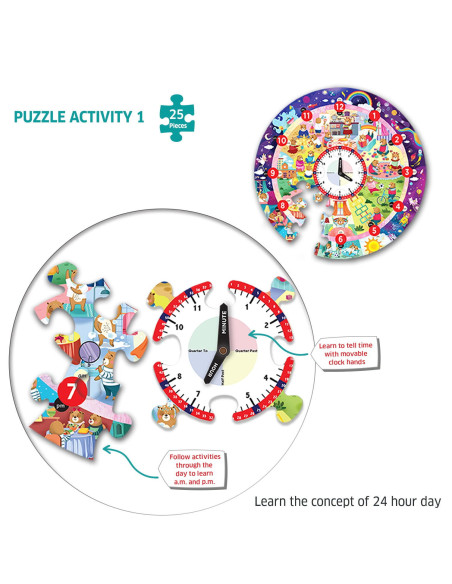 CCPPL092A,Puzzle - Ursuletul invata ceasul