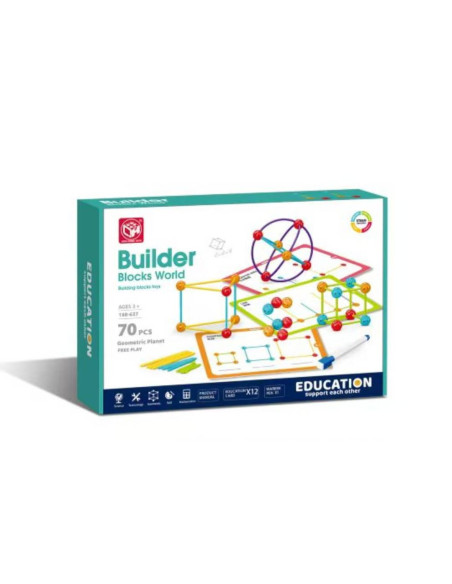 188-637,Set de constructie STEAM - Forme 3D (70 piese)