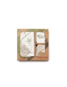 UP-BC-CSY8126,Set de 5 piese pentru nou nascut, 100% bumbac organic, TeddyBear, BabyCosy