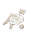 UP-BC-CSY8126,Set de 5 piese pentru nou nascut, 100% bumbac organic, TeddyBear, BabyCosy