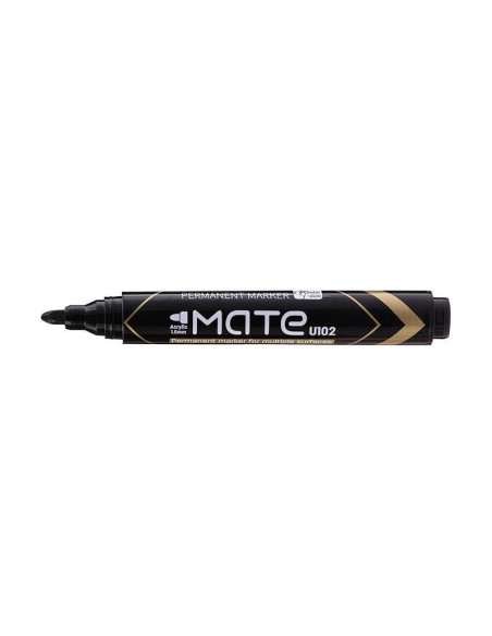 MARKER PERMANENT NEGRU VARF ROTUND 1.5MM MATE DELI,DLEU10220