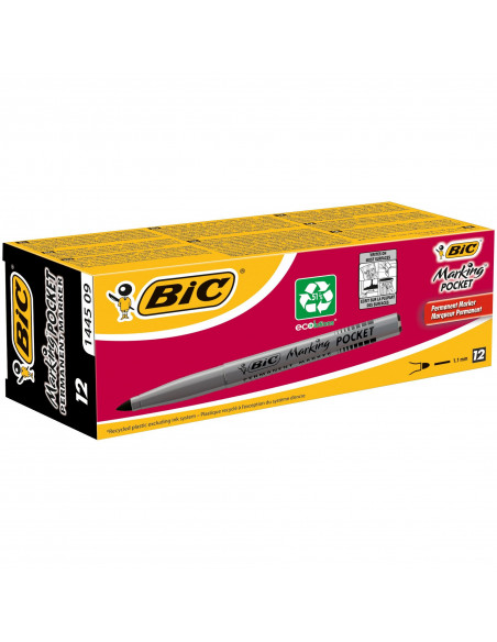Marker permanent BIC 1445, negru, 12 buc/cutie,8209021