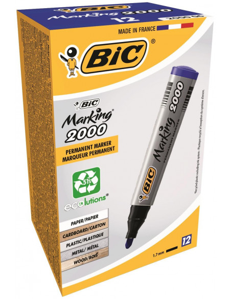 Marker permanent BIC 2000, albastru, 12 buc/cutie,8209143