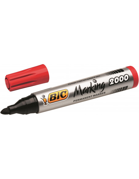 Marker permanent BIC 2000, rosu, 12 buc/cutie,8209133