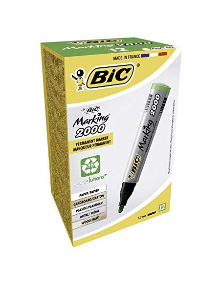 Marker permanent BIC 2000, verde, 12 buc/cutie,ROB-8209123