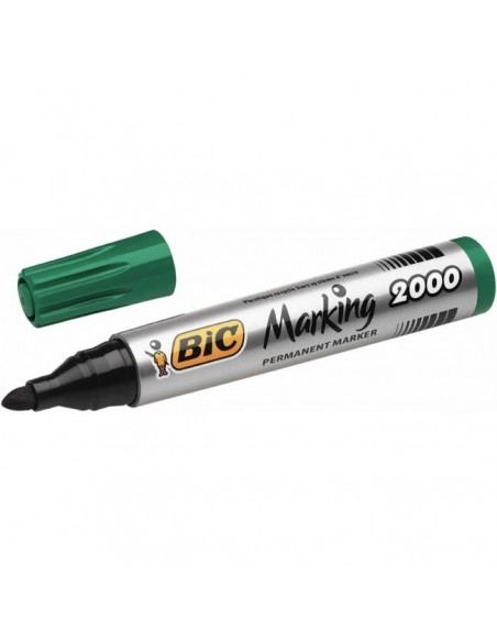 Marker permanent BIC 2000, verde, 12 buc/cutie,ROB-8209123