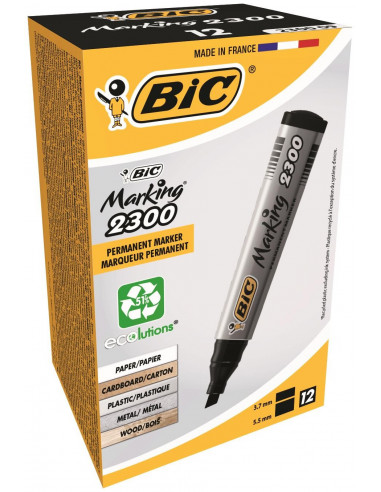 Marker permanent BIC 2300, negru, 12 buc/cutie,8209263