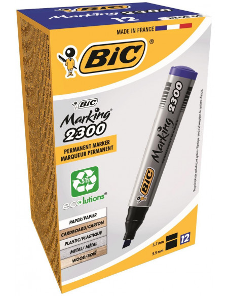 Marker permanent BIC 2300, albastru, 12 buc/cutie,8209253