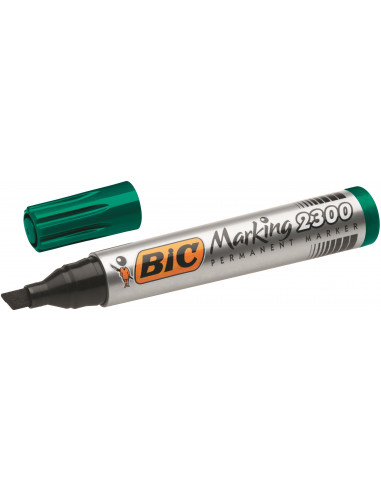 Marker permanent BIC 2300, verde, 12 buc/cutie,8209233