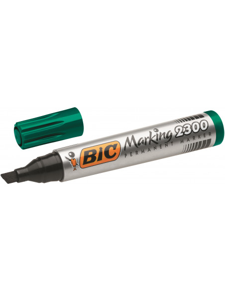 Marker permanent BIC 2300, verde, 12 buc/cutie,8209233