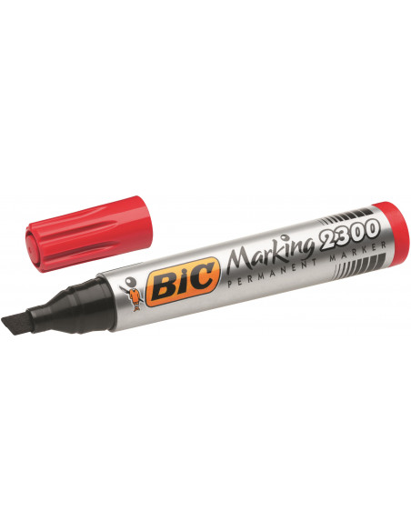 Marker permanent BIC 2300, rosu, 12 buc/cutie,ROB-8209233