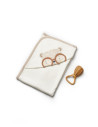 UP-BC-CSY8129,Paturica cu gluga pentru nou nascut, 100% bumbac organic, TeddyBear, BabyCosy