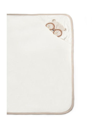 UP-BC-CSY8129,Paturica cu gluga pentru nou nascut, 100% bumbac organic, TeddyBear, BabyCosy